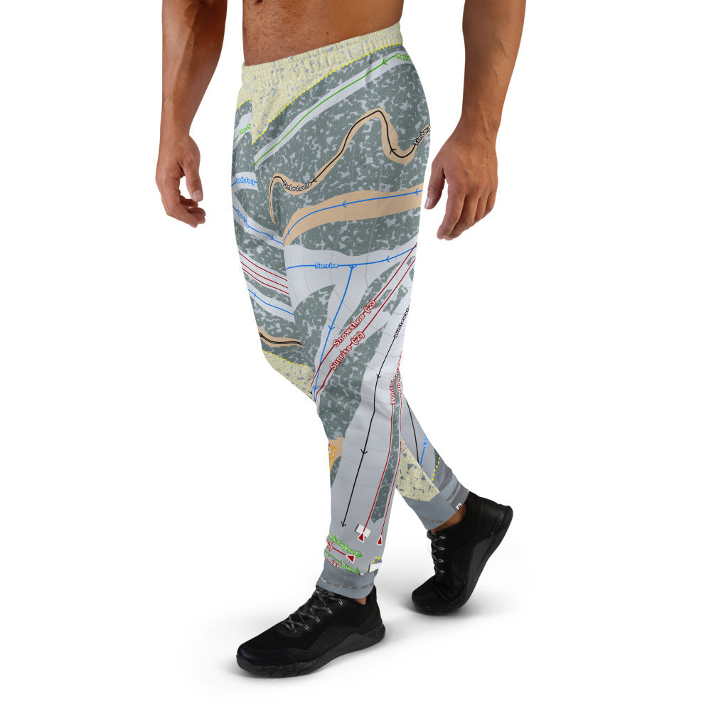 Ski Brule, Michigan Ski Trail Map Men's Mid-Layer - Powderaddicts