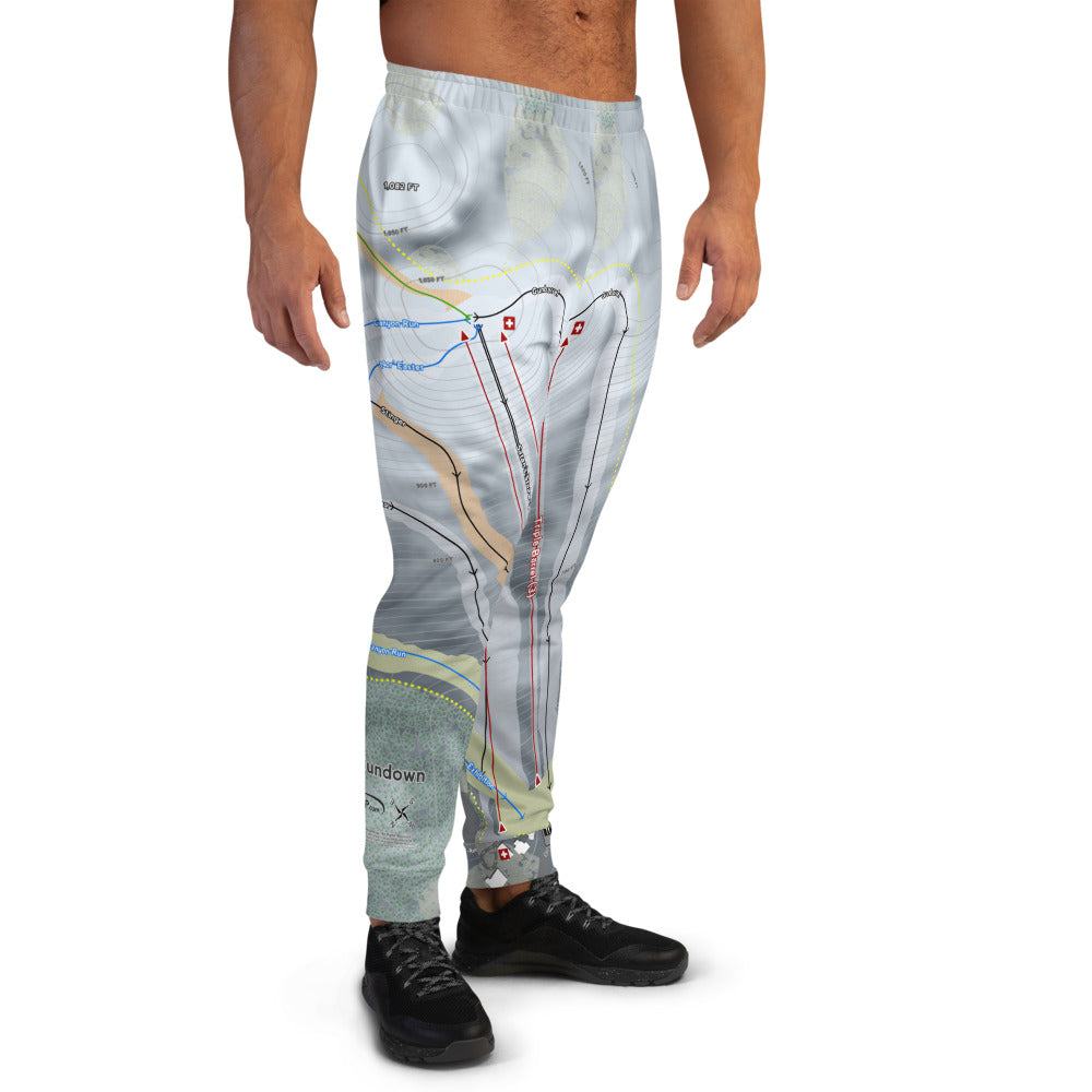 Ski Sundown, Connecticut Ski Trail Map Men's Mid-Layer - Powderaddicts