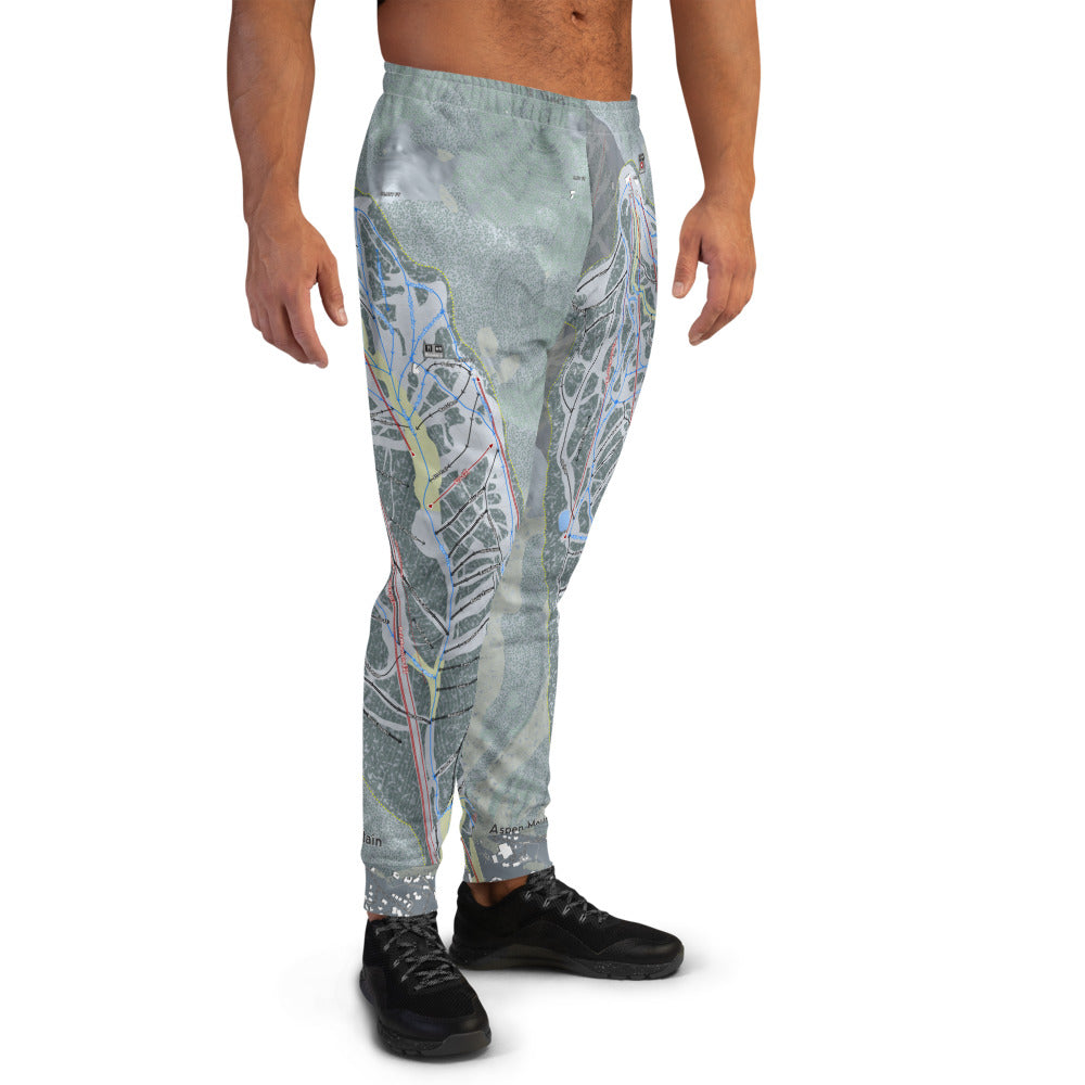 Aspen Mountain, Colorado Ski Trail Map Men's Mid-Layer - Powderaddicts