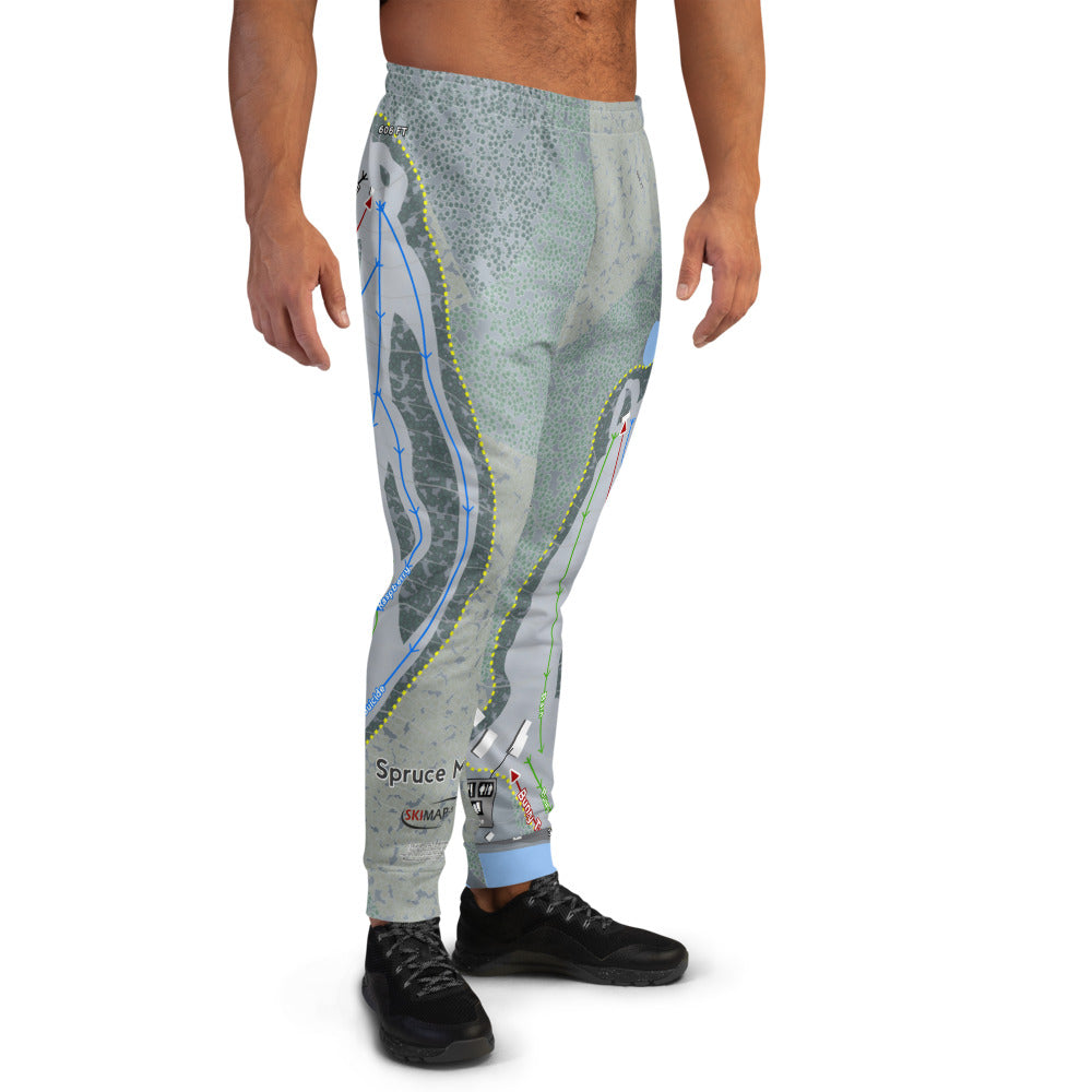 Spruce Mountain, Maine Ski Trail Map Men&#39;s Mid-Layer - Powderaddicts