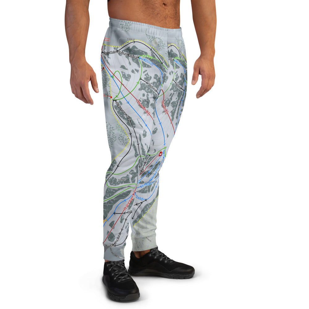 Cherry Peak, Utah Ski Trail Map Men's Mid-Layer - Powderaddicts