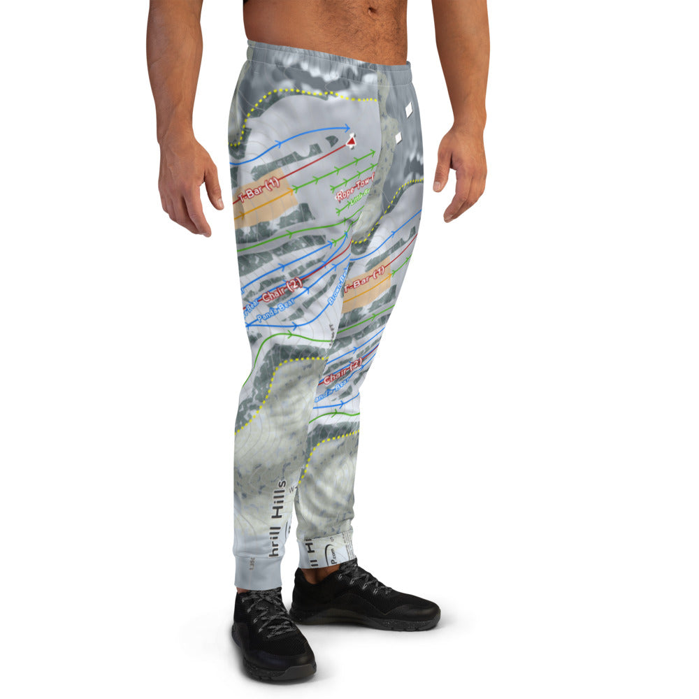 Thrill Hills, North Dakota Ski Trail Map Men's Mid-Layer - Powderaddicts