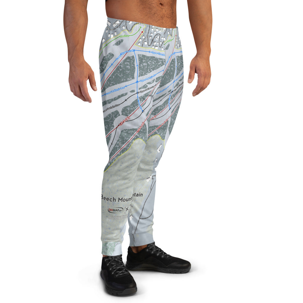 Beech Mountain, North Carolina Ski Trail Map Men's Mid-Layer - Powderaddicts