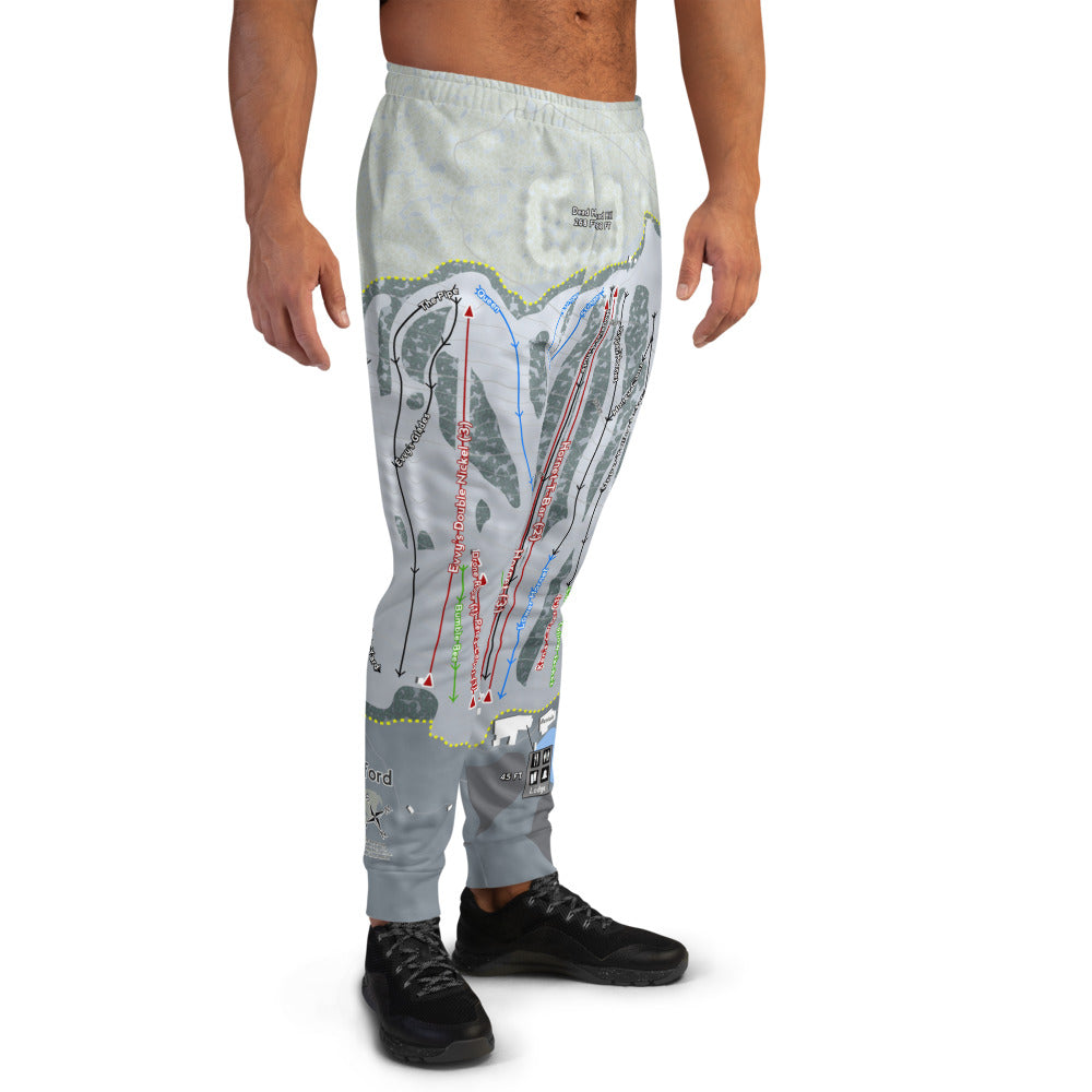 Ski Bradford, Massachusetts Ski Trail Map Men's Mid-Layer - Powderaddicts