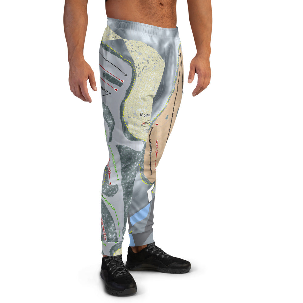 Alpine Valley, Michigan Ski Trail Map Men&#39;s Mid-Layer - Powderaddicts