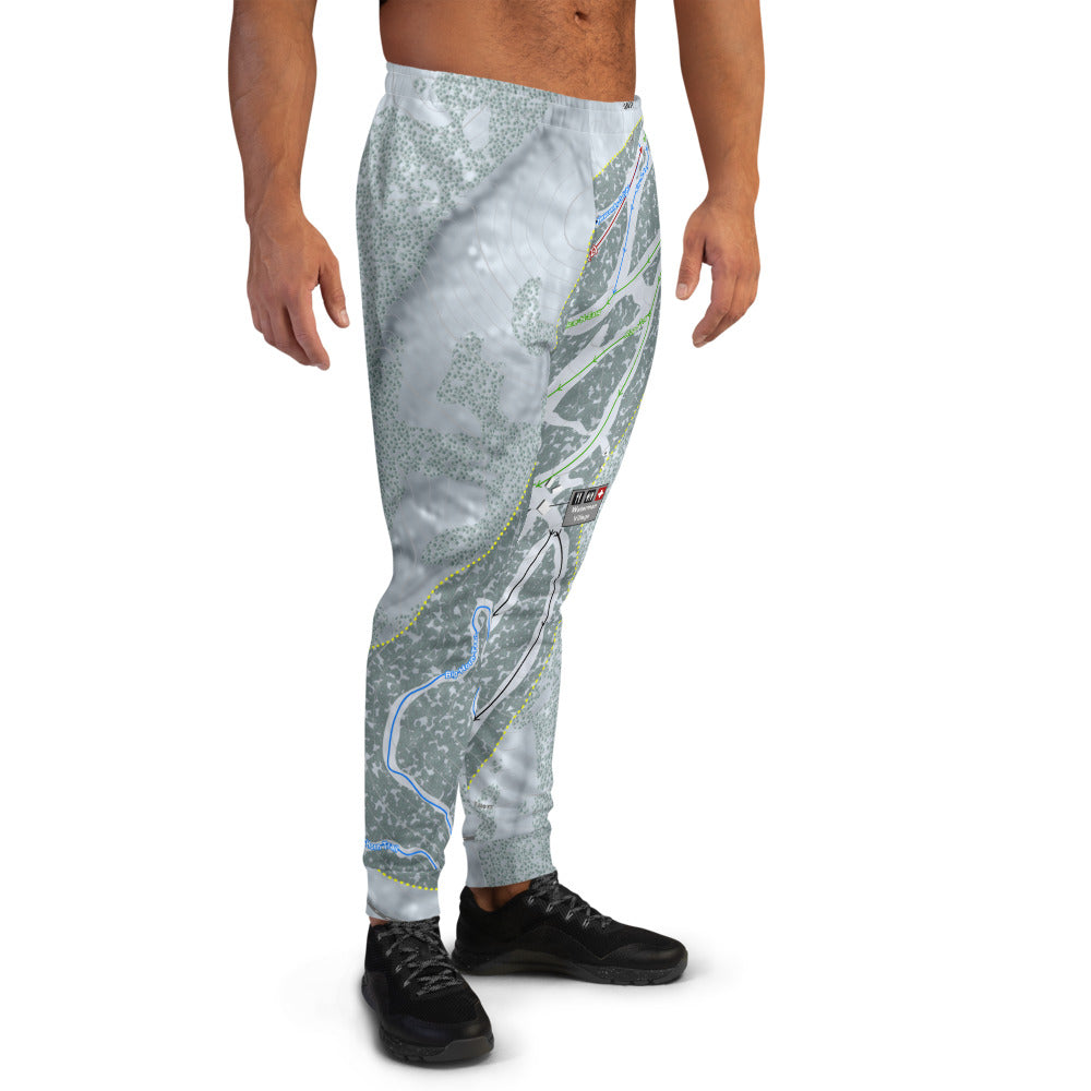 Mt Waterman, California Ski Trail Map Men's Mid-Layer - Powderaddicts