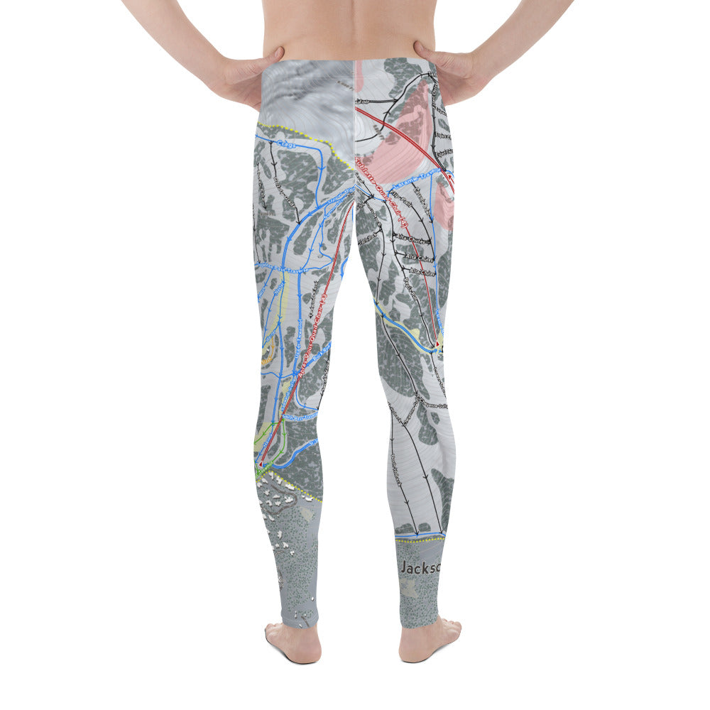 Jackson Hole, Wyoming Ski Trail Map - Men&#39;s Base Layer Bottoms - Powderaddicts