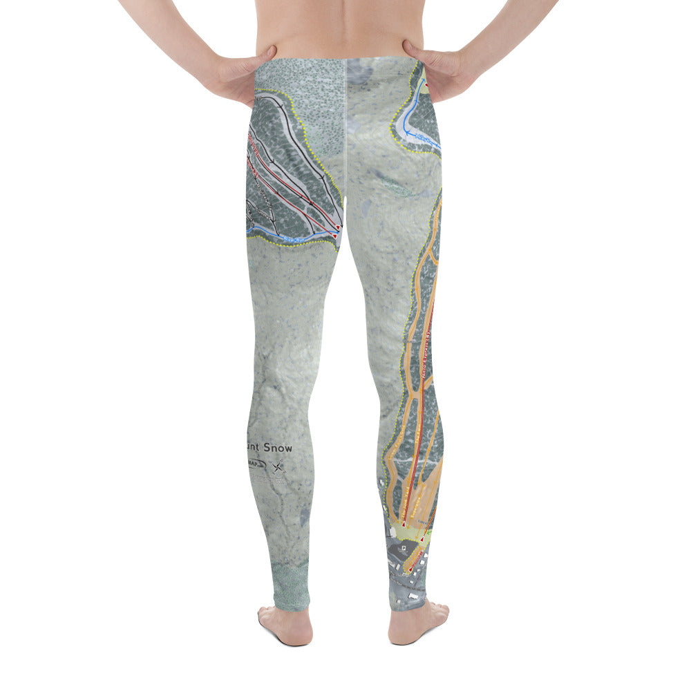 Mount Snow, Vermont Ski Trail Map - Men&#39;s Base Layer Bottoms - Powderaddicts