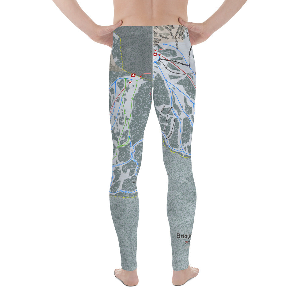 Bridger Bowl, Montana Ski Trail Map - Men's Base Layer Bottoms - Powderaddicts