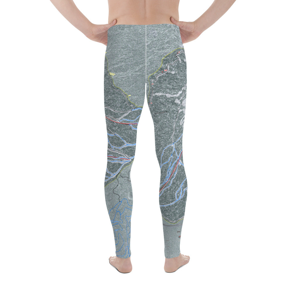 Mt Bachelor, Oregon Ski Trail Map - Men&#39;s Base Layer Bottoms - Powderaddicts