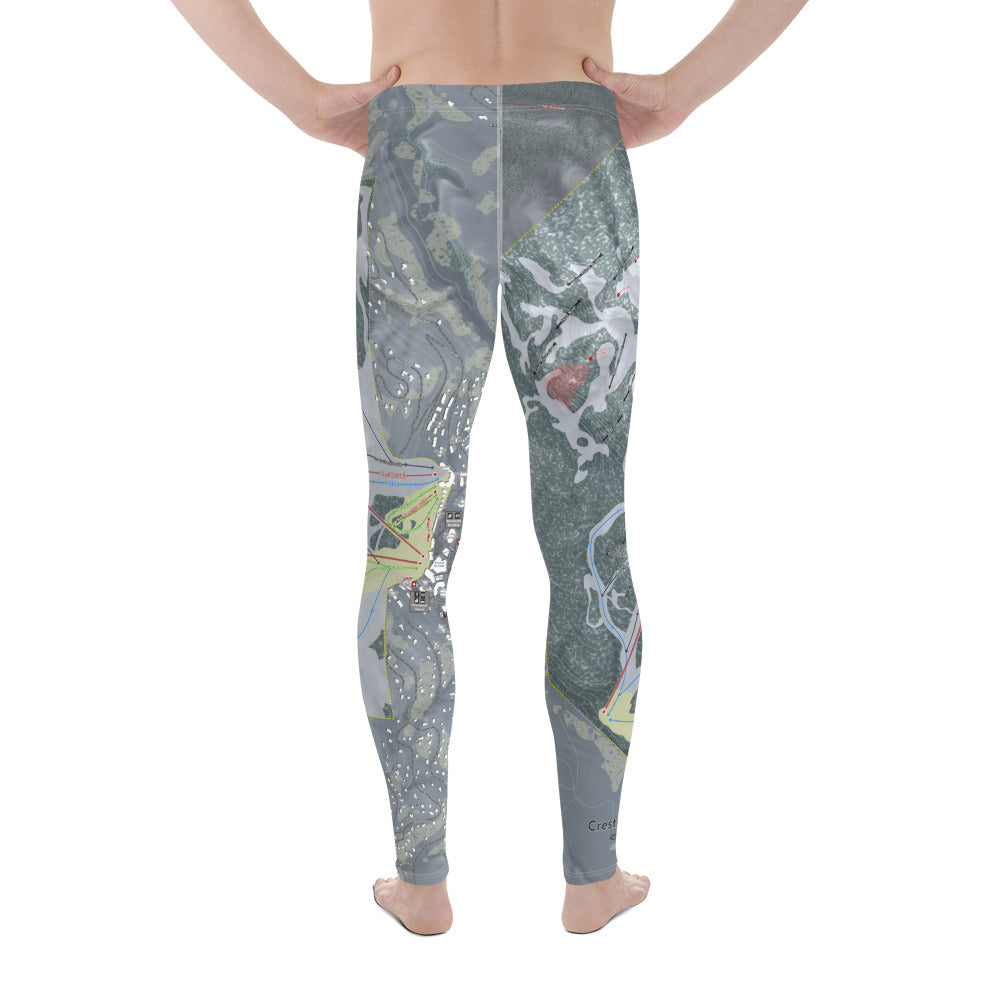 Crested Butte, Colorado Ski Trail Map - Men's Base Layer Bottoms - Powderaddicts