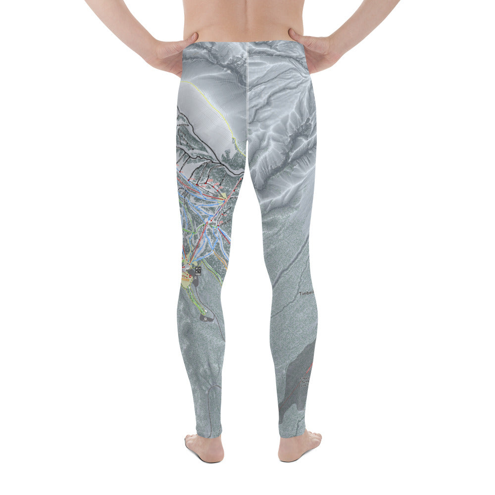 Mt Hood, Oregon Ski Trail Map - Men&#39;s Base Layer Bottoms - Powderaddicts