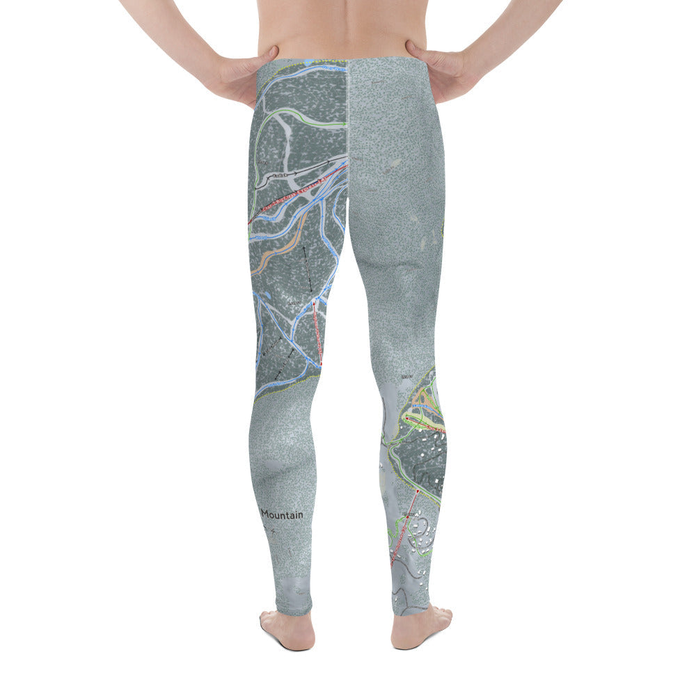Whitefish Mountain, Montana Ski Trail Map - Men&#39;s Base Layer Bottoms - Powderaddicts