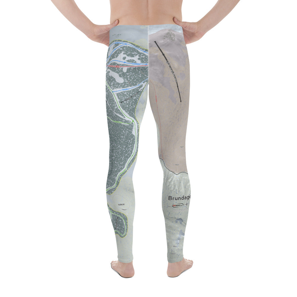 Brundage, Idaho Ski Trail Map - Men's Base Layer Bottoms - Powderaddicts