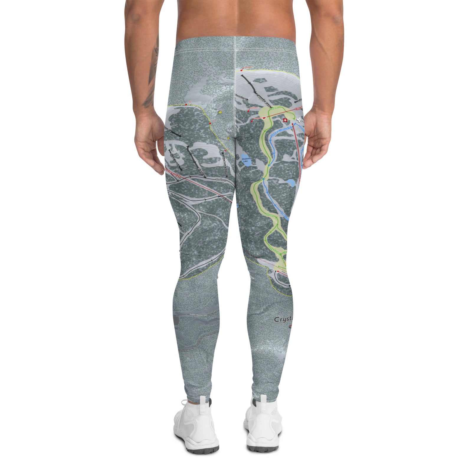 Crystal Mountain, Washington Ski Trail Map Men's Base Layer Bottom