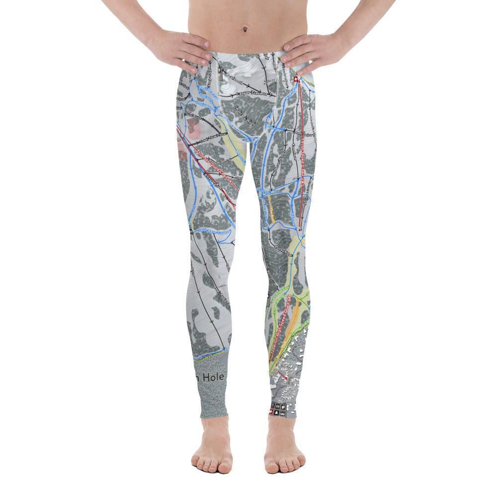 Jackson Hole, Wyoming Ski Trail Map - Men&#39;s Base Layer Bottoms - Powderaddicts
