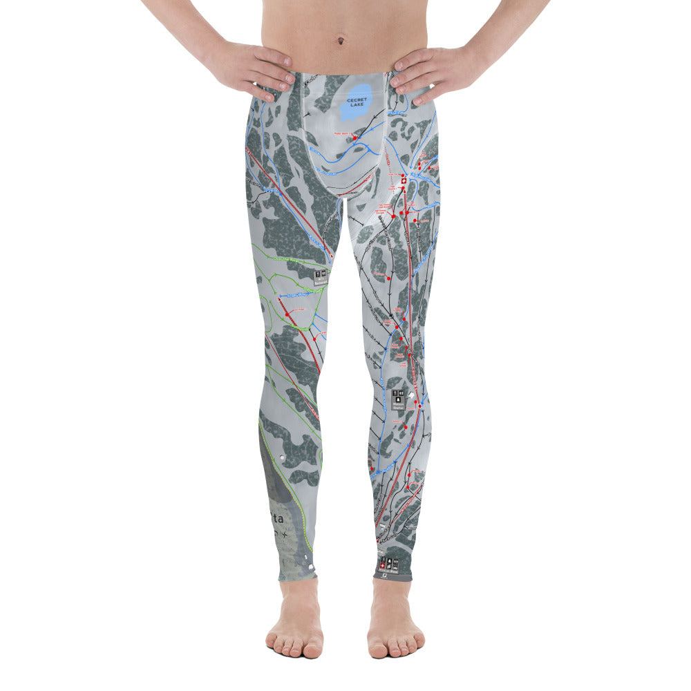 Alta, Utah Ski Trail Map - Men&#39;s Base Layer Bottoms - Powderaddicts