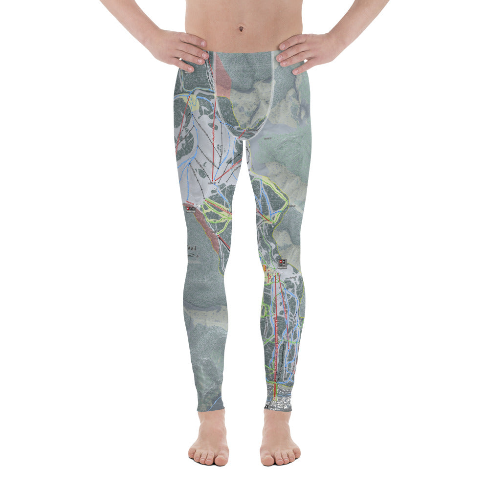 Vail, Colorado Ski Trail Map - Men&#39;s Base Layer Bottoms - Powderaddicts