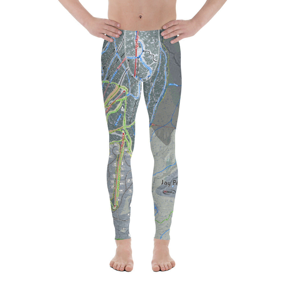 Jay Peak, Vermont Ski Trail Map - Men's Base Layer Bottoms - Powderaddicts