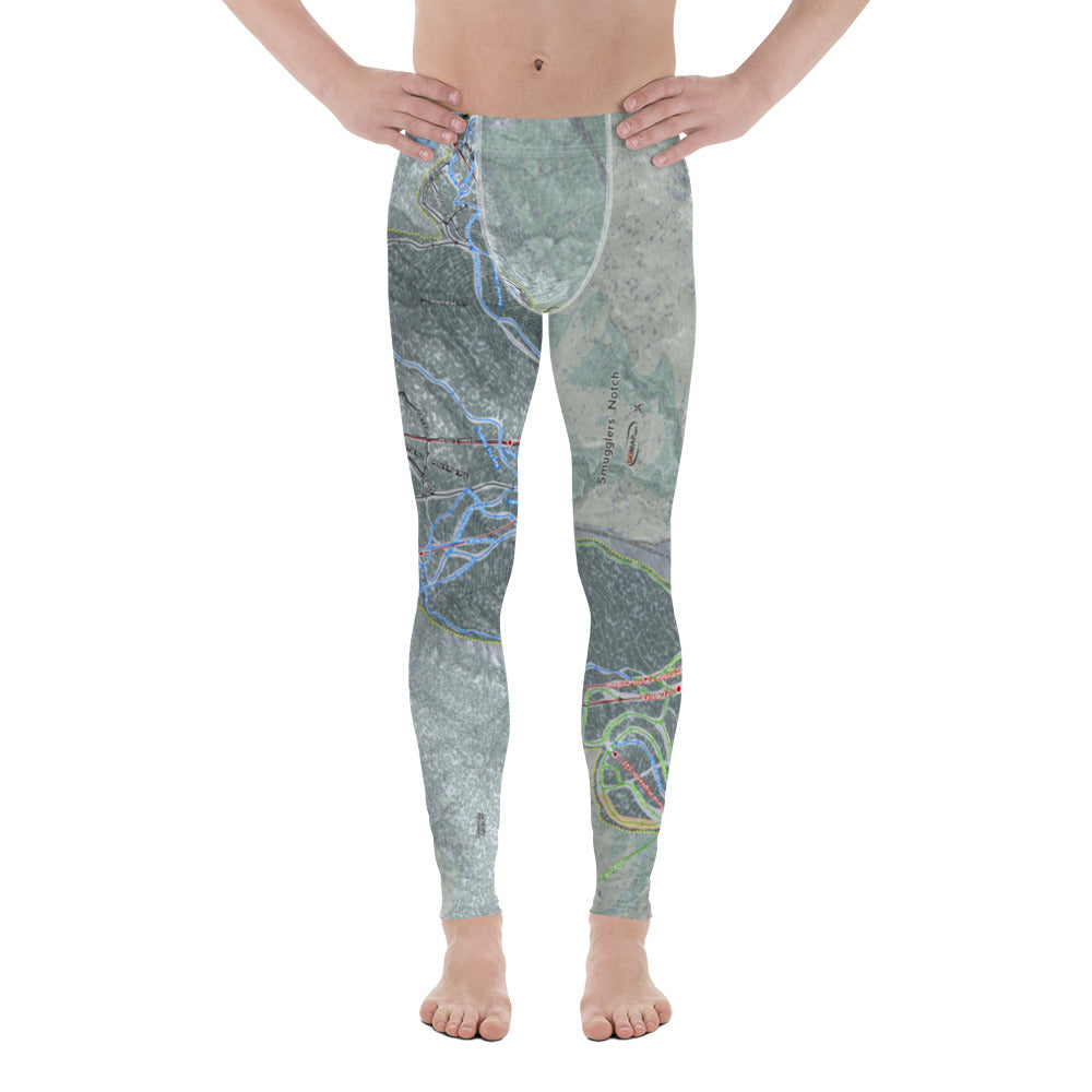 Smuggler&#39;s Notch, Vermont Ski Trail Map - Men&#39;s Base Layer Bottoms - Powderaddicts