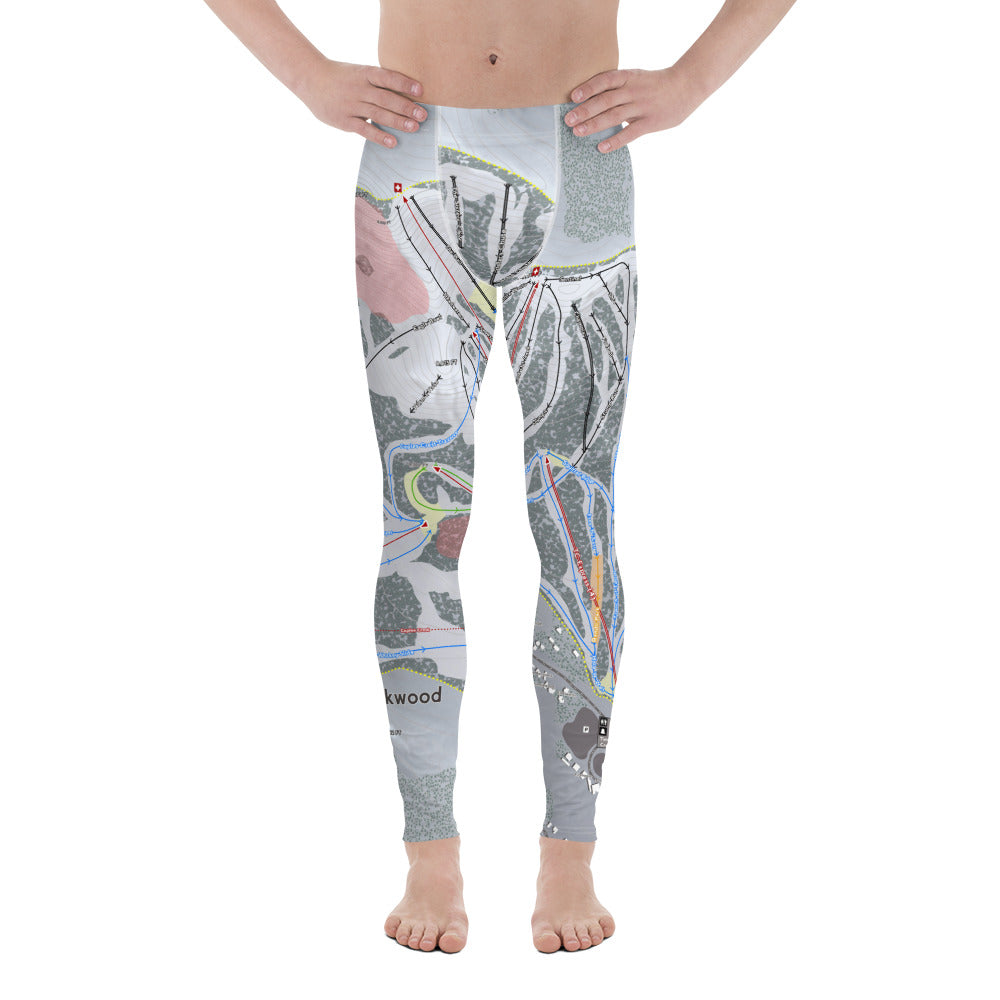 Kirkwood, California Ski Trail Map - Men&#39;s Base Layer Bottoms - Powderaddicts