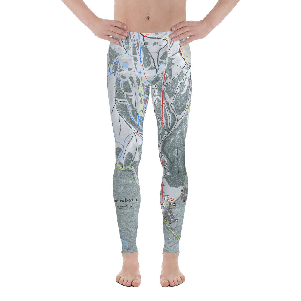 Snowbasin, Utah Ski Trail Map - Men&#39;s Base Layer Bottoms - Powderaddicts