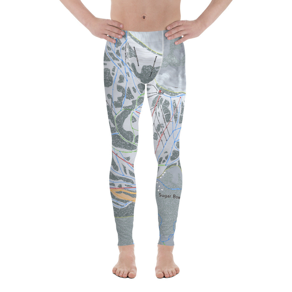 Sugar Bowl, California Ski Trail Map - Men's Base Layer Bottoms - Powderaddicts