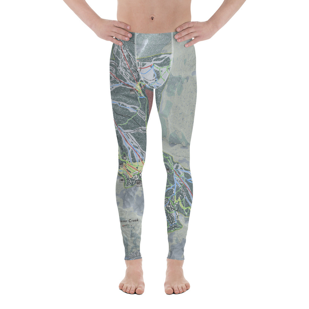 Beaver Creek, Colorado Ski Trail Map - Men's Base Layer Bottoms - Powderaddicts