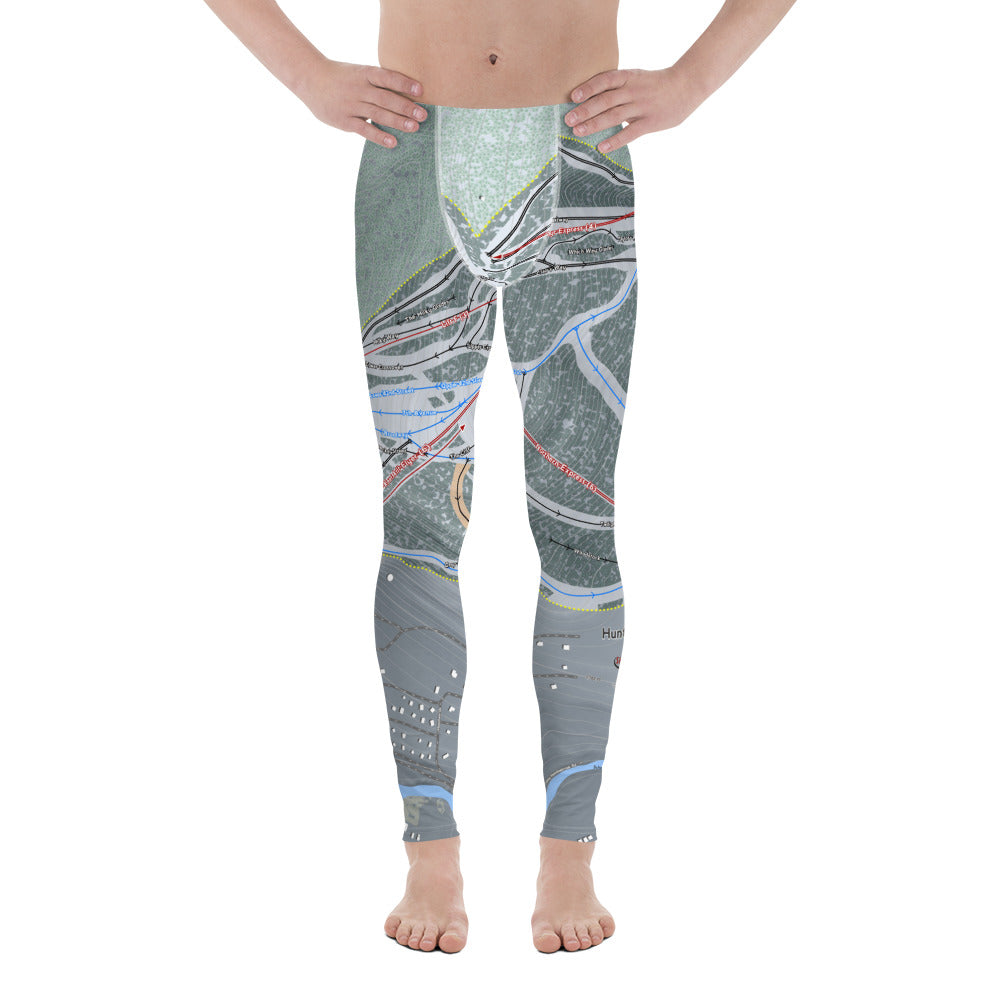 Hunter Mountain, New York Ski Trail Map - Men's Base Layer Bottoms - Powderaddicts