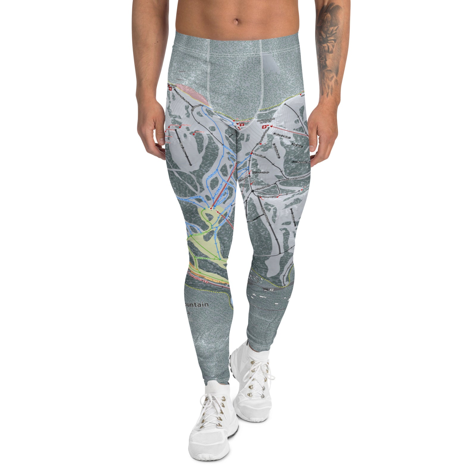 Crystal Mountain, Washington Ski Trail Map Men's Base Layer Bottom