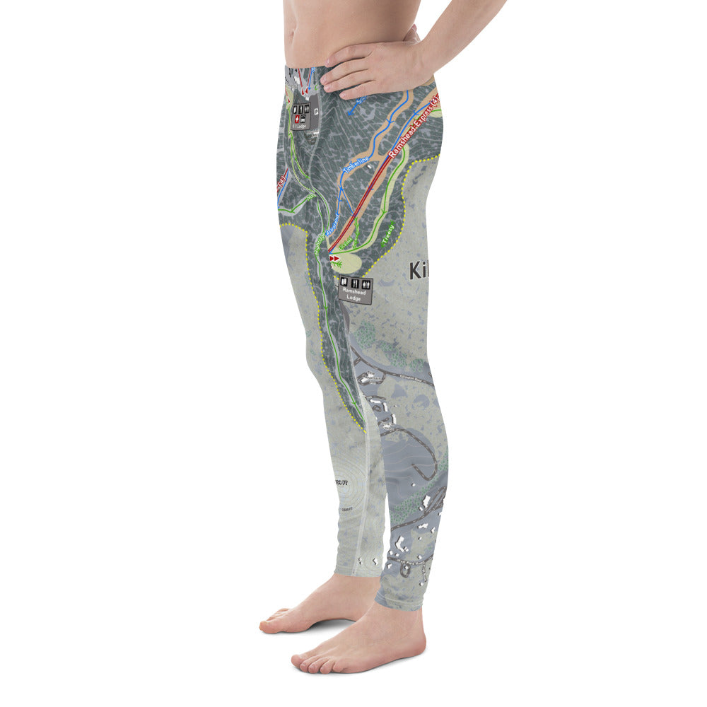 Killington, Vermont Ski Trail Map - Men&#39;s Base Layer Bottoms - Powderaddicts