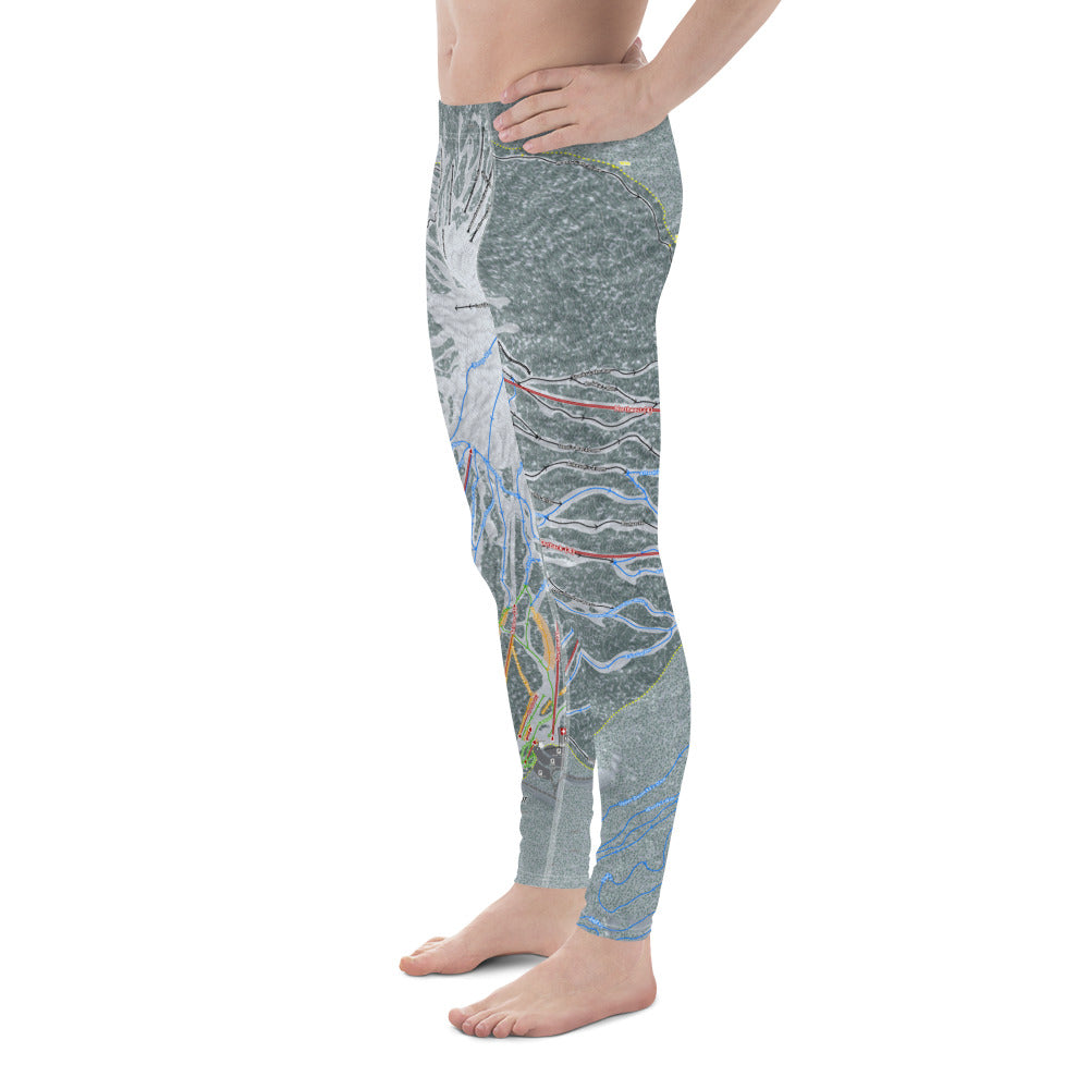 Mt Bachelor, Oregon Ski Trail Map - Men&#39;s Base Layer Bottoms - Powderaddicts
