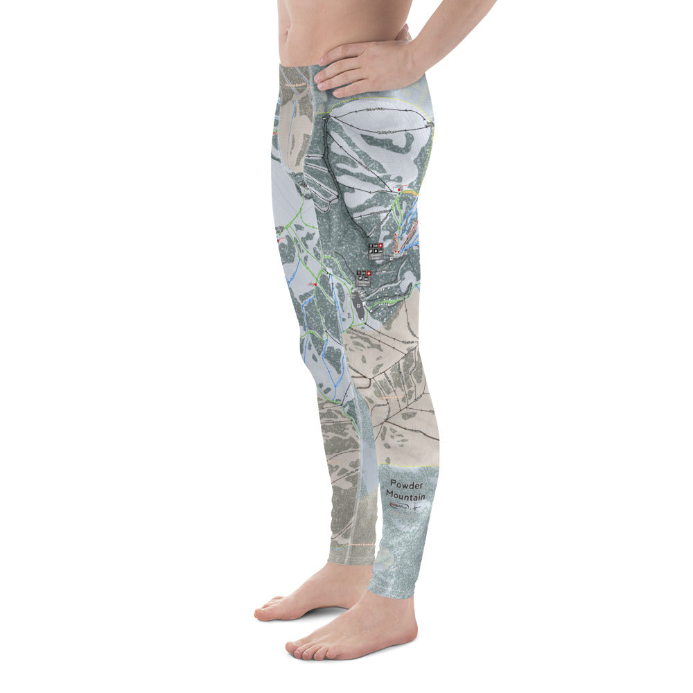 Powder Mountain, Utah Ski Trail Map - Men's Base Layer Bottoms - Powderaddicts