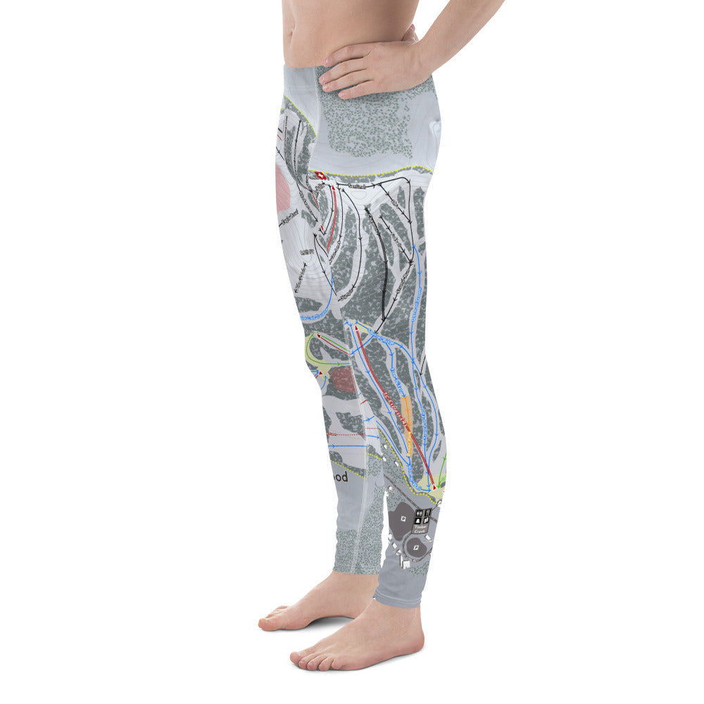 Kirkwood, California Ski Trail Map - Men&#39;s Base Layer Bottoms - Powderaddicts