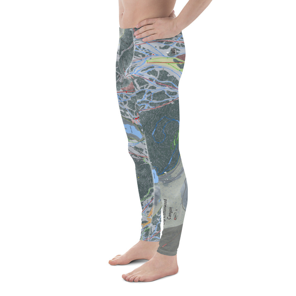 Big Cottonwood Canyon, Utah Ski Trail Map - Men&#39;s Base Layer Bottoms - Powderaddicts