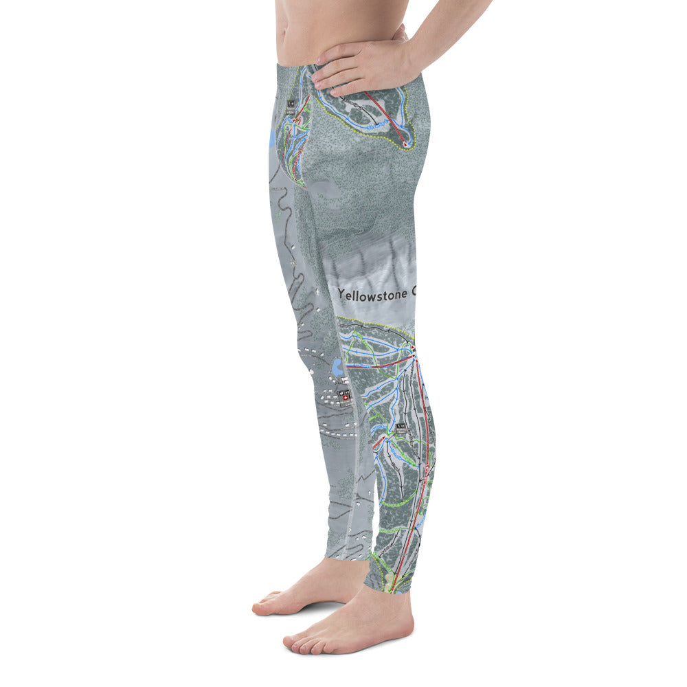 Yellowstone Club, Montana Ski Trail Map - Men&#39;s Base Layer Bottoms - Powderaddicts