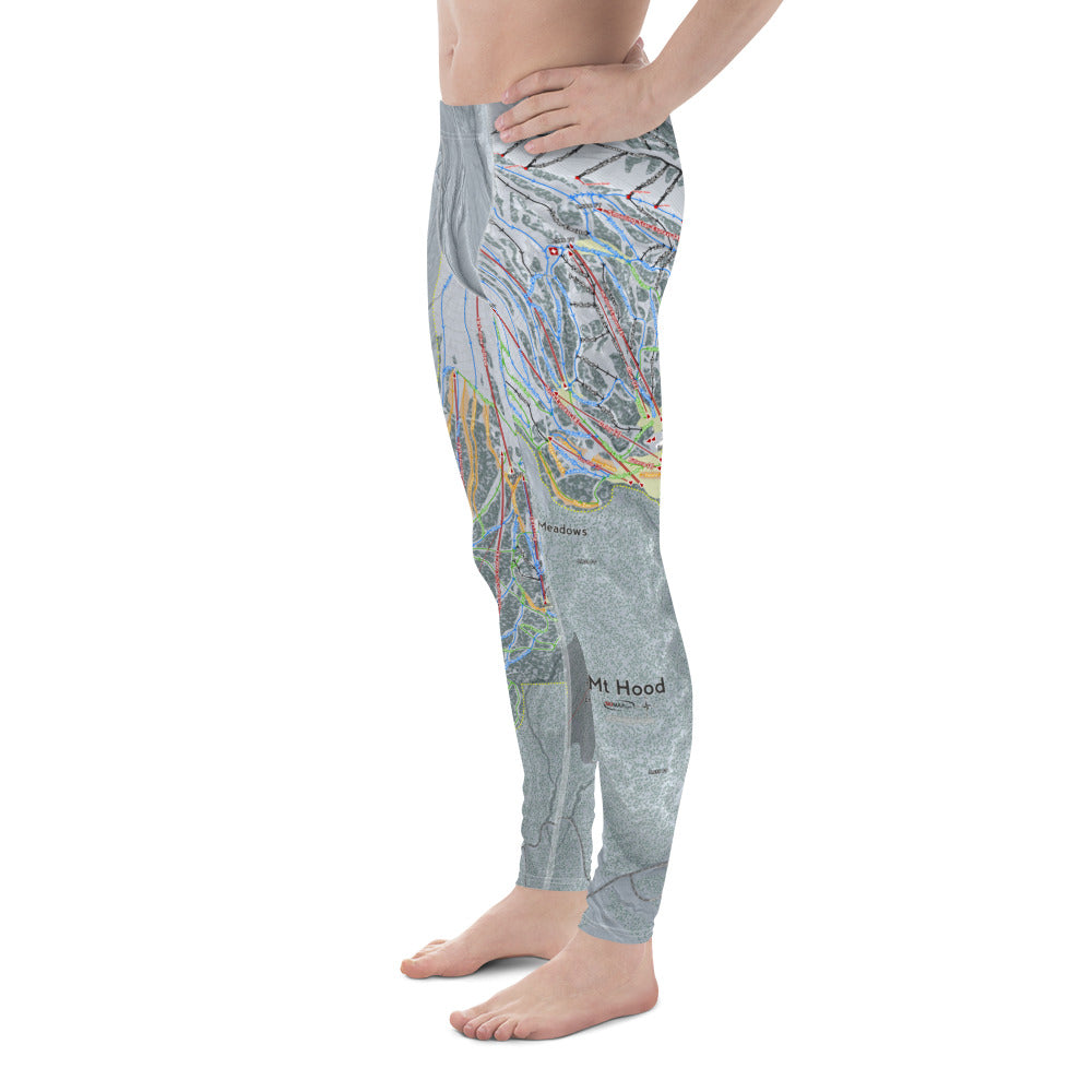 Mt. Hood Meadows, Oregon Ski Trail Map - Men&#39;s Base Layer Bottoms - Powderaddicts
