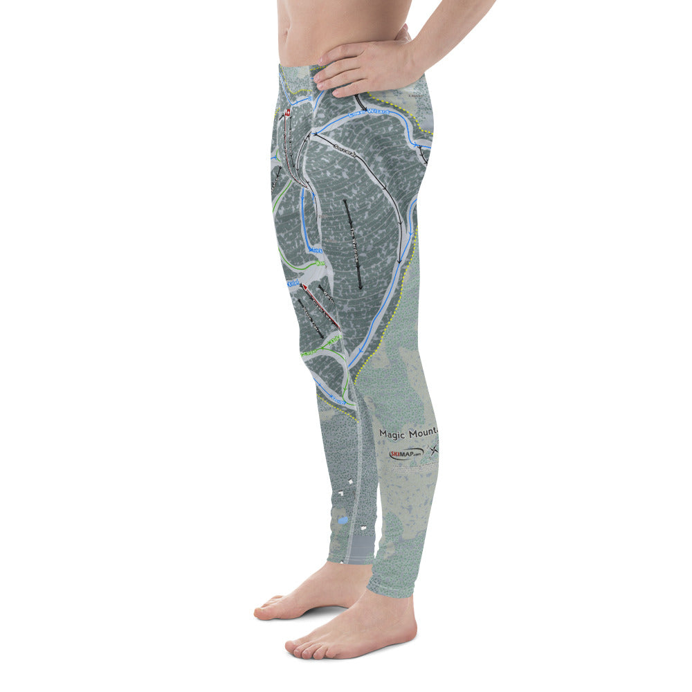 Magic Mountain, Vermont Ski Trail Map - Men&#39;s Base Layer Bottoms - Powderaddicts