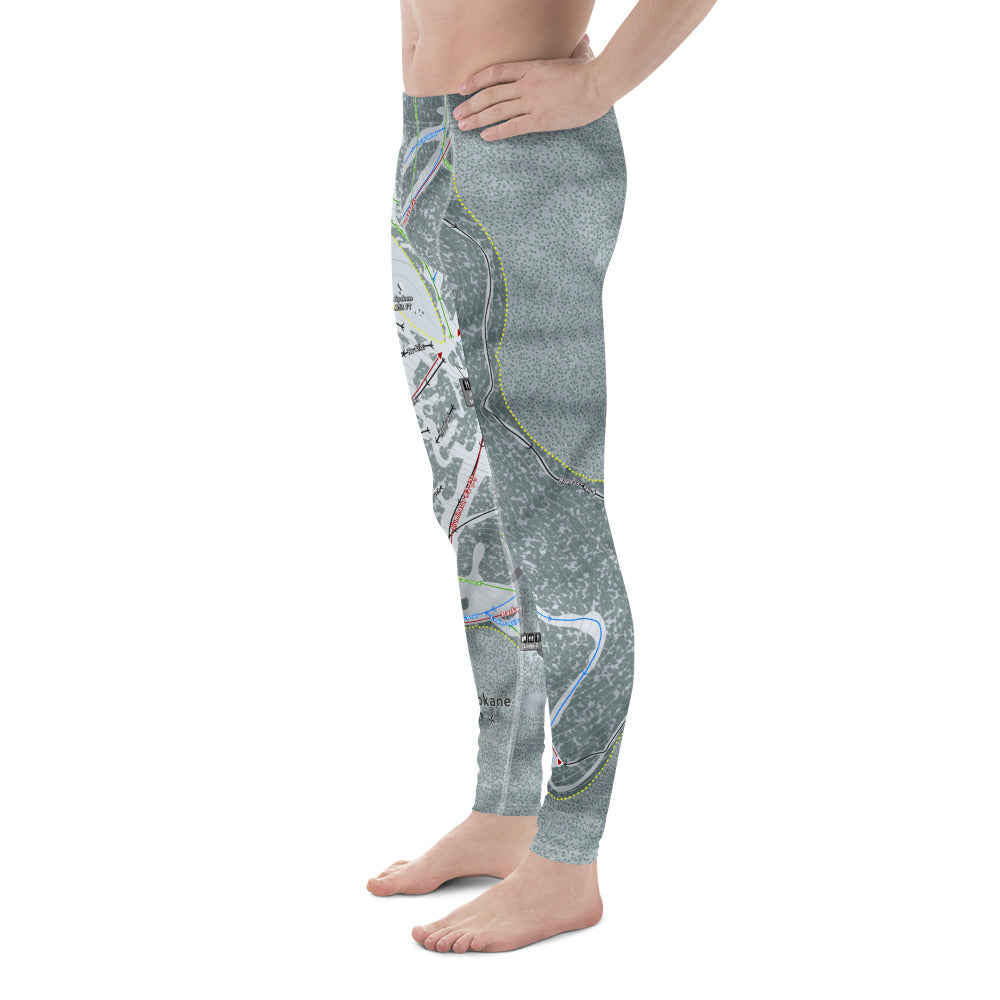 Mt. Spokane, Washington Ski Trail Map - Men&#39;s Base Layer Bottoms - Powderaddicts