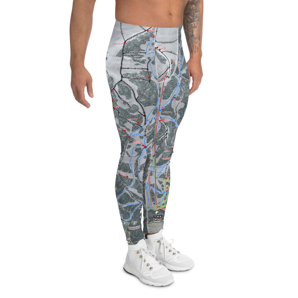 Snowbird, Utah Ski Trail Map - Men's Base Layer Leggings - Powderaddicts