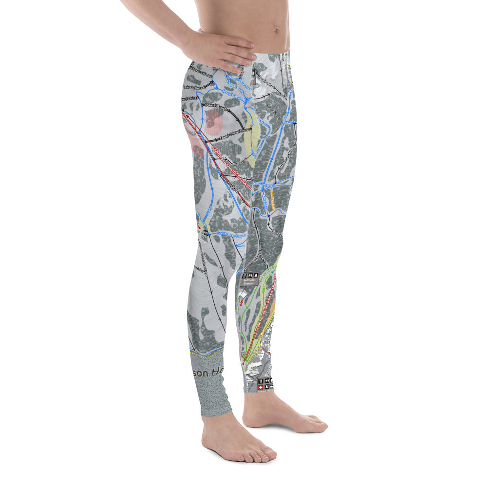 Jackson Hole, Wyoming Ski Trail Map - Men&#39;s Base Layer Bottoms - Powderaddicts