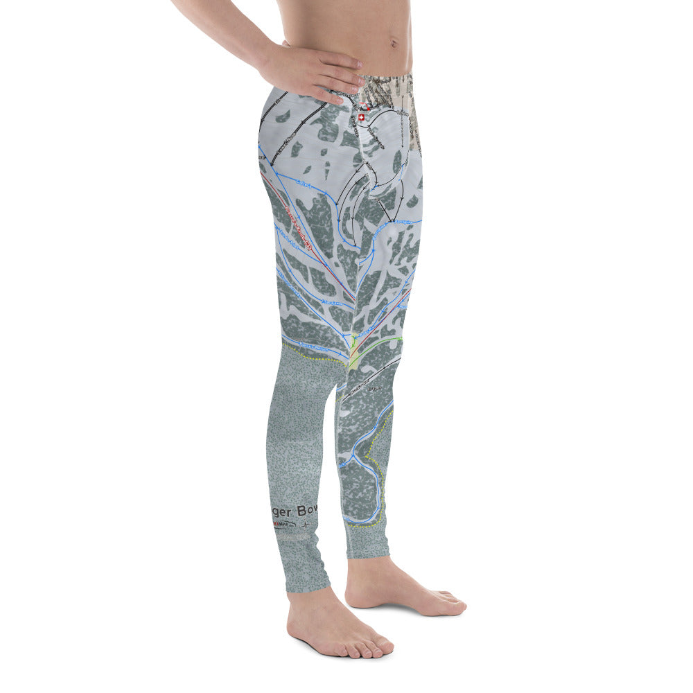 Bridger Bowl, Montana Ski Trail Map - Men's Base Layer Bottoms - Powderaddicts
