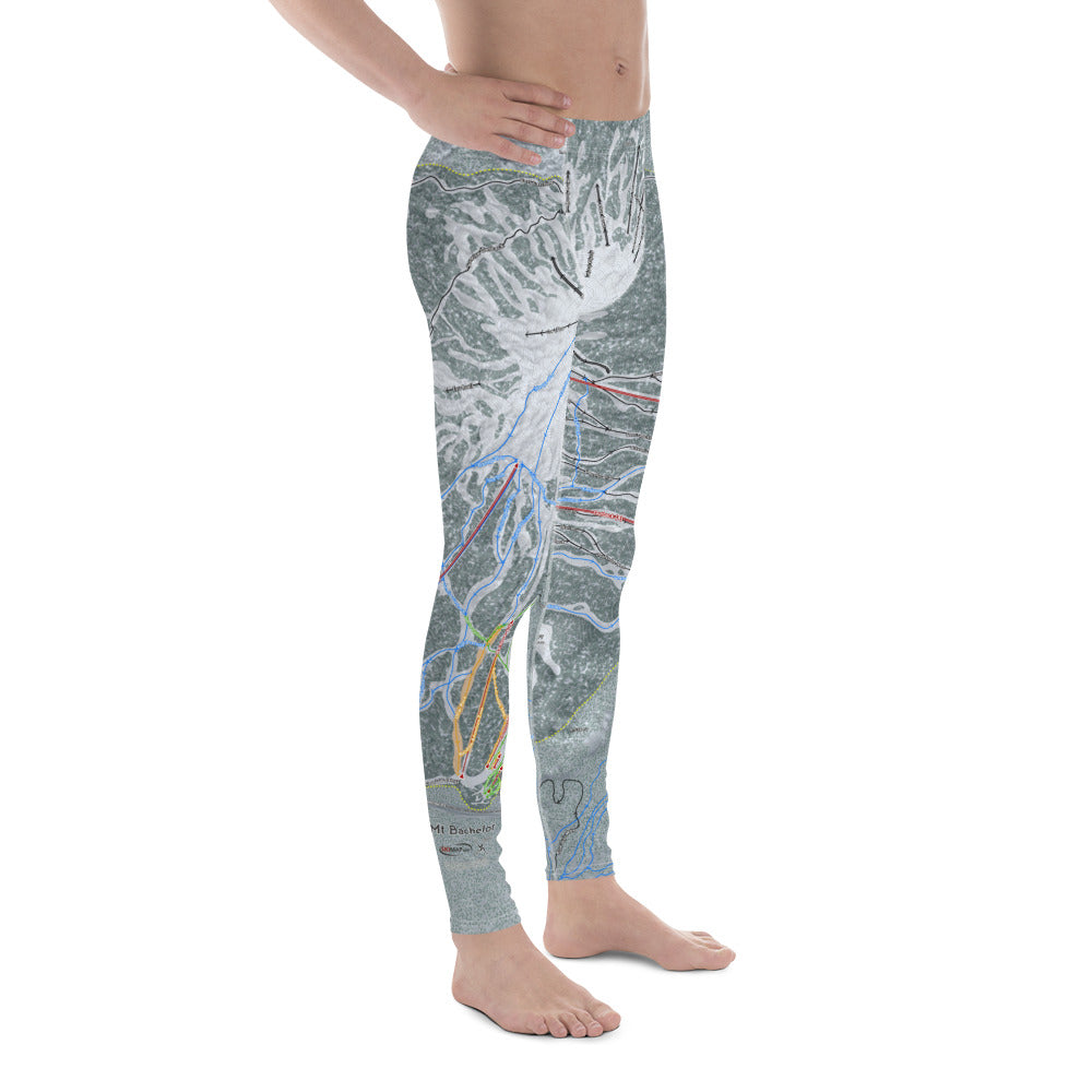 Mt Bachelor, Oregon Ski Trail Map - Men&#39;s Base Layer Bottoms - Powderaddicts