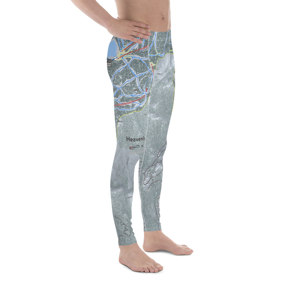 Heavenly, Nevada Ski Trail Map - Men's Base Layer Bottoms - Powderaddicts