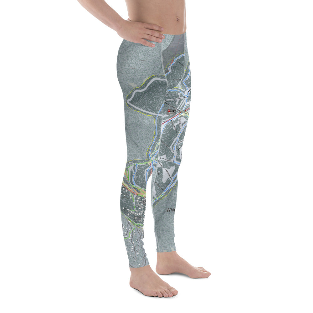 Whitefish Mountain, Montana Ski Trail Map - Men&#39;s Base Layer Bottoms - Powderaddicts