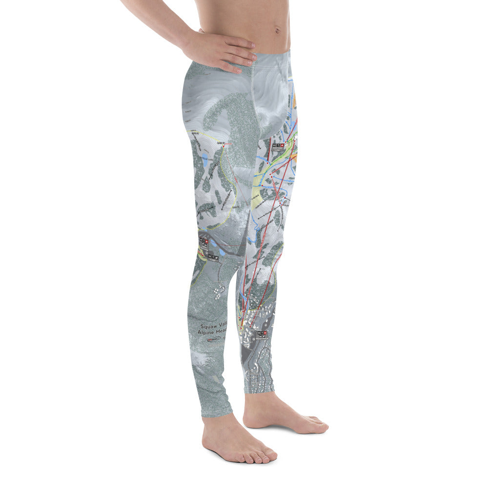 Alpine Meadows, California Ski Trail Map - Men&#39;s Base Layer Bottoms - Powderaddicts
