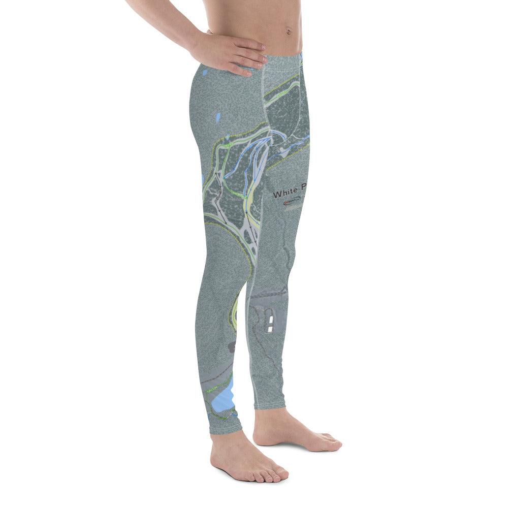 White Pass, Washington Ski Trail Map - Men's Base Layer Bottoms - Powderaddicts