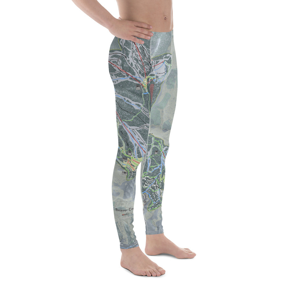 Beaver Creek, Colorado Ski Trail Map - Men's Base Layer Bottoms - Powderaddicts