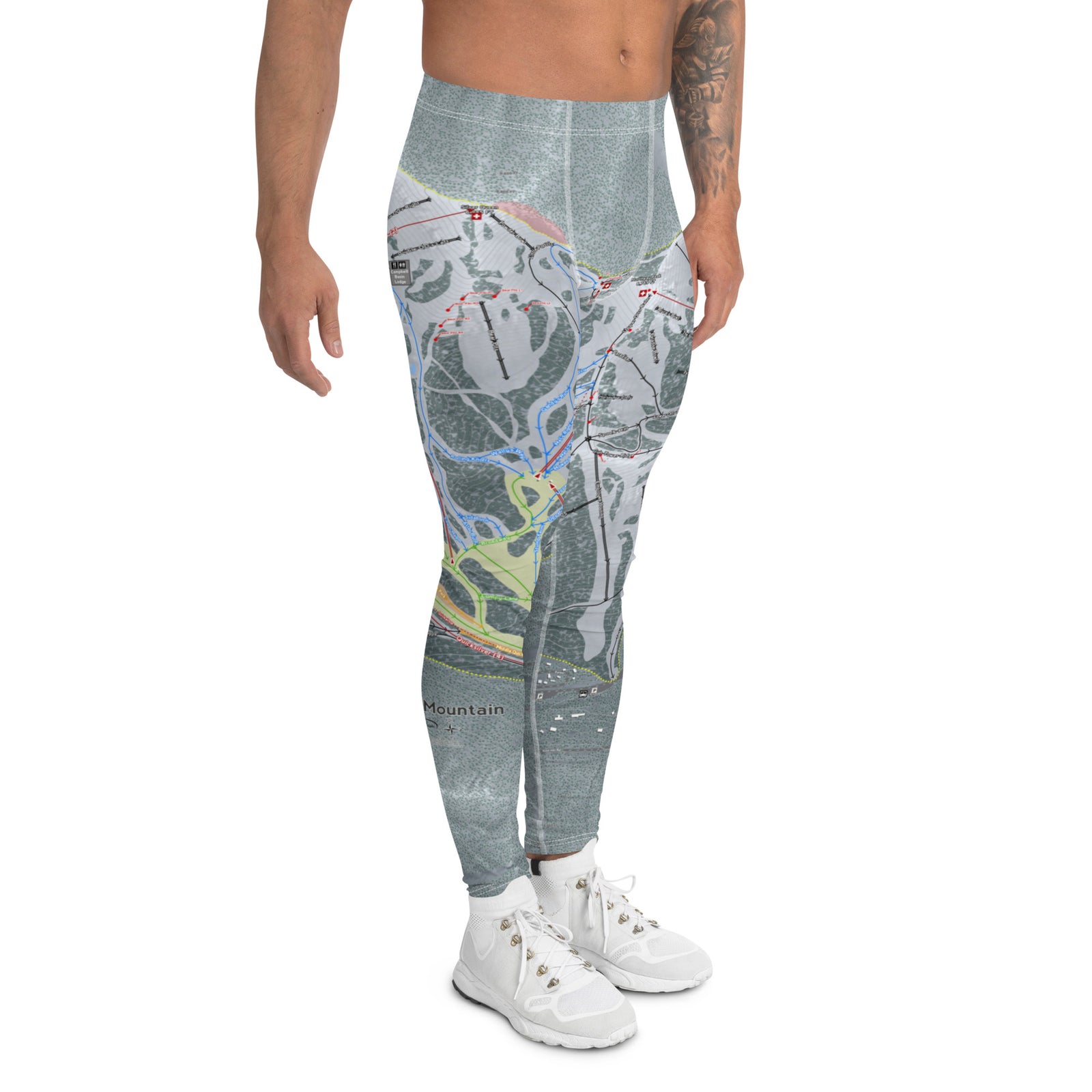 Crystal Mountain, Washington Ski Trail Map Men's Base Layer Bottom