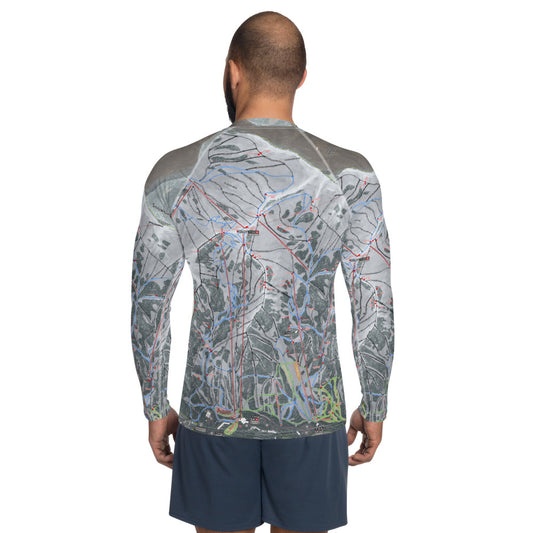 Snowbird, Utah Ski Trail Map - Men's Base Layer Top - Powderaddicts